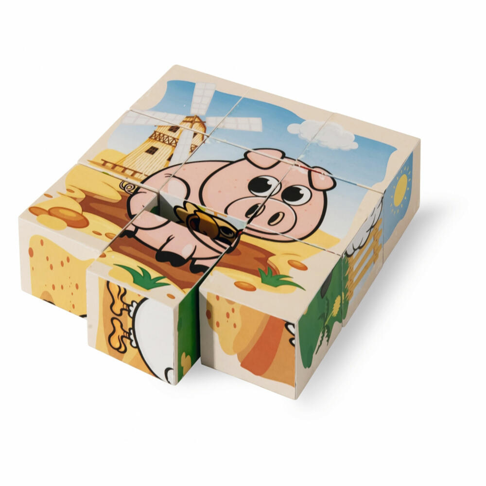 Eichhorn picture cube farm, cube puzzle, cube puzzle, children, toy, 100005203