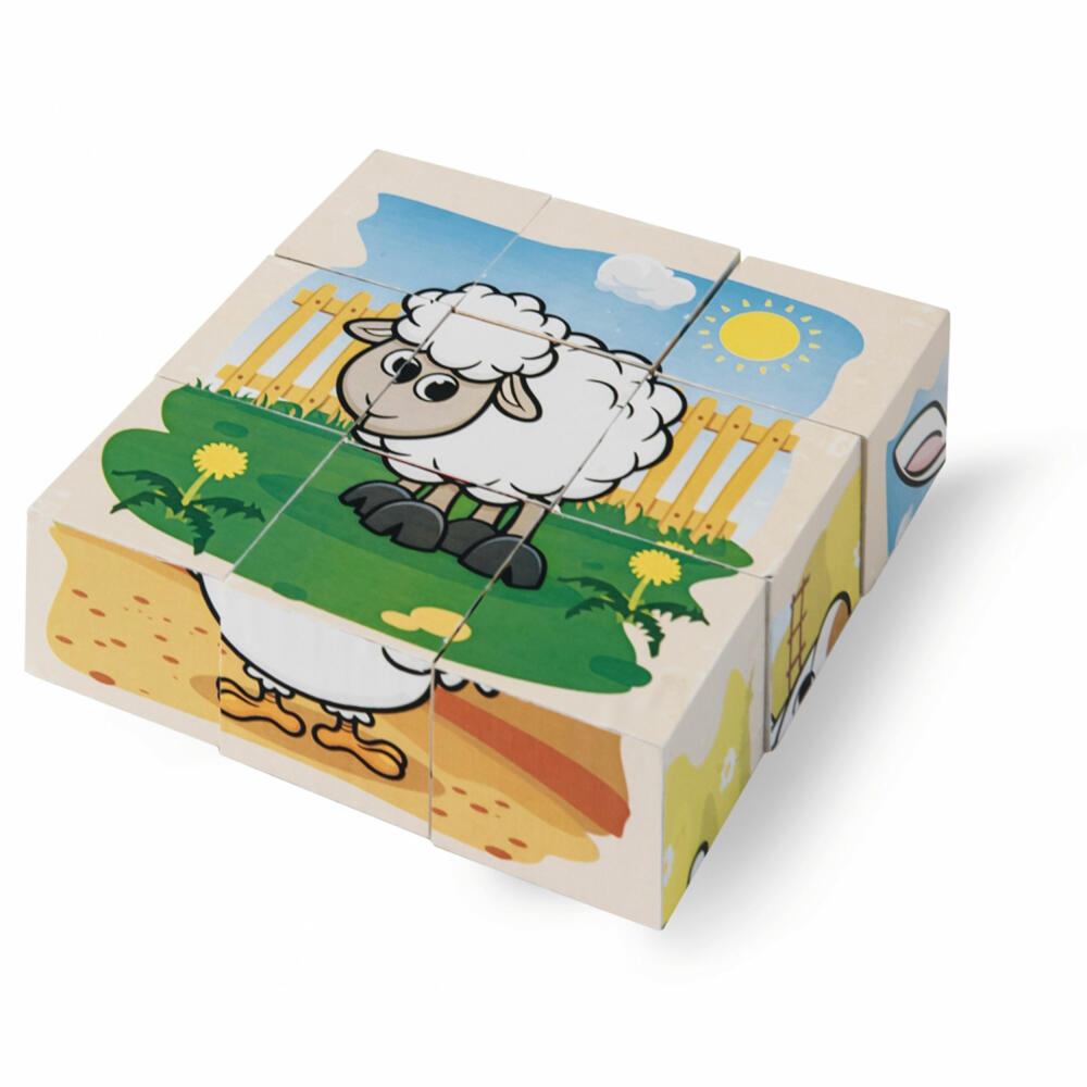 Eichhorn picture cube farm, cube puzzle, cube puzzle, children, toy, 100005203