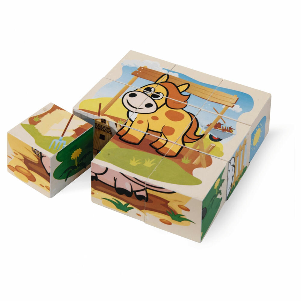 Eichhorn picture cube farm, cube puzzle, cube puzzle, children, toy, 100005203