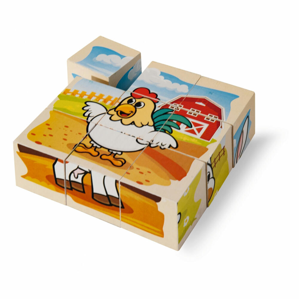 Eichhorn picture cube farm, cube puzzle, cube puzzle, children, toy, 100005203