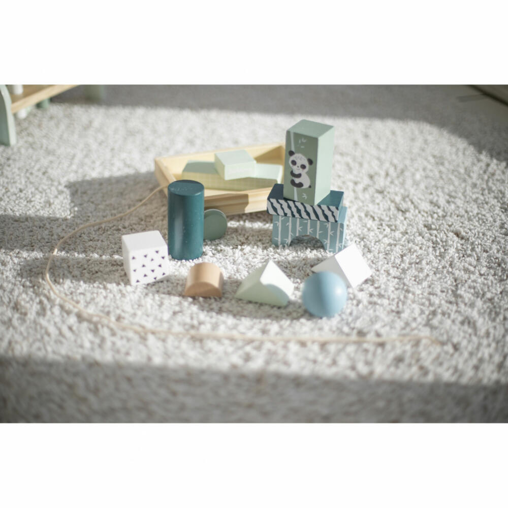 Eichhorn construction wagon, building blocks, wooden building blocks, pull-along toy, toy, 100003800
