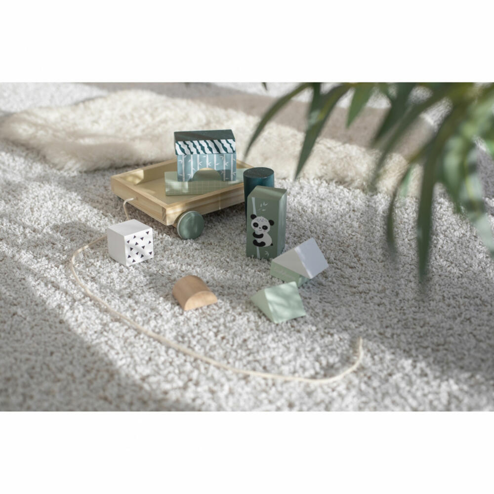 Eichhorn construction wagon, building blocks, wooden building blocks, pull-along toy, toy, 100003800