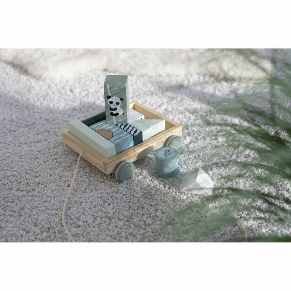 Eichhorn construction wagon, building blocks, wooden building blocks, pull-along toy, toy, 100003800