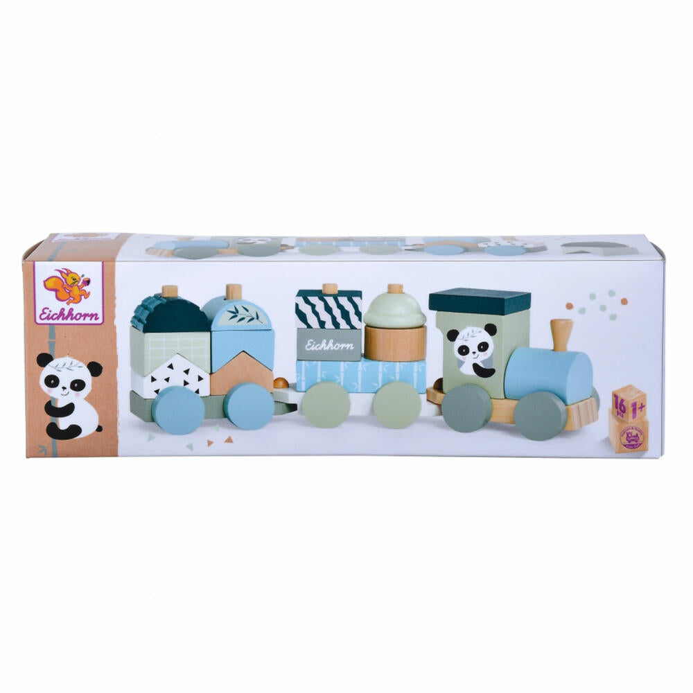 Eichhorn wooden train, 16 pcs., train, railway, wooden toy, plug-in game, building blocks, 100003804
