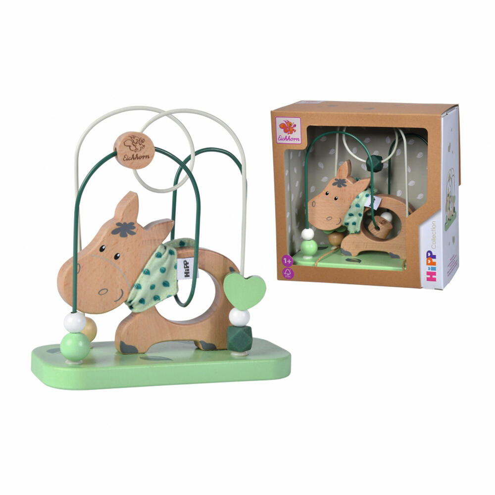Eichhorn Baby HiPP Motorikschleife, Motorikspielzeug, Motorik Spielzeug, Schiebespiel, Holz, 100005868