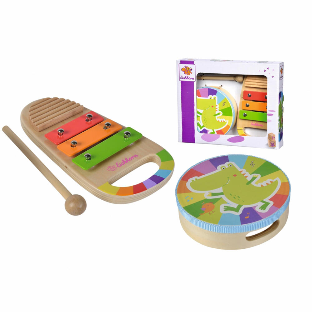 Eichhorn Musik Set Trommel und Xylo, 2-tlg., Handtrommel, Xylophon, Musik Instrument, Kinder, 100003490