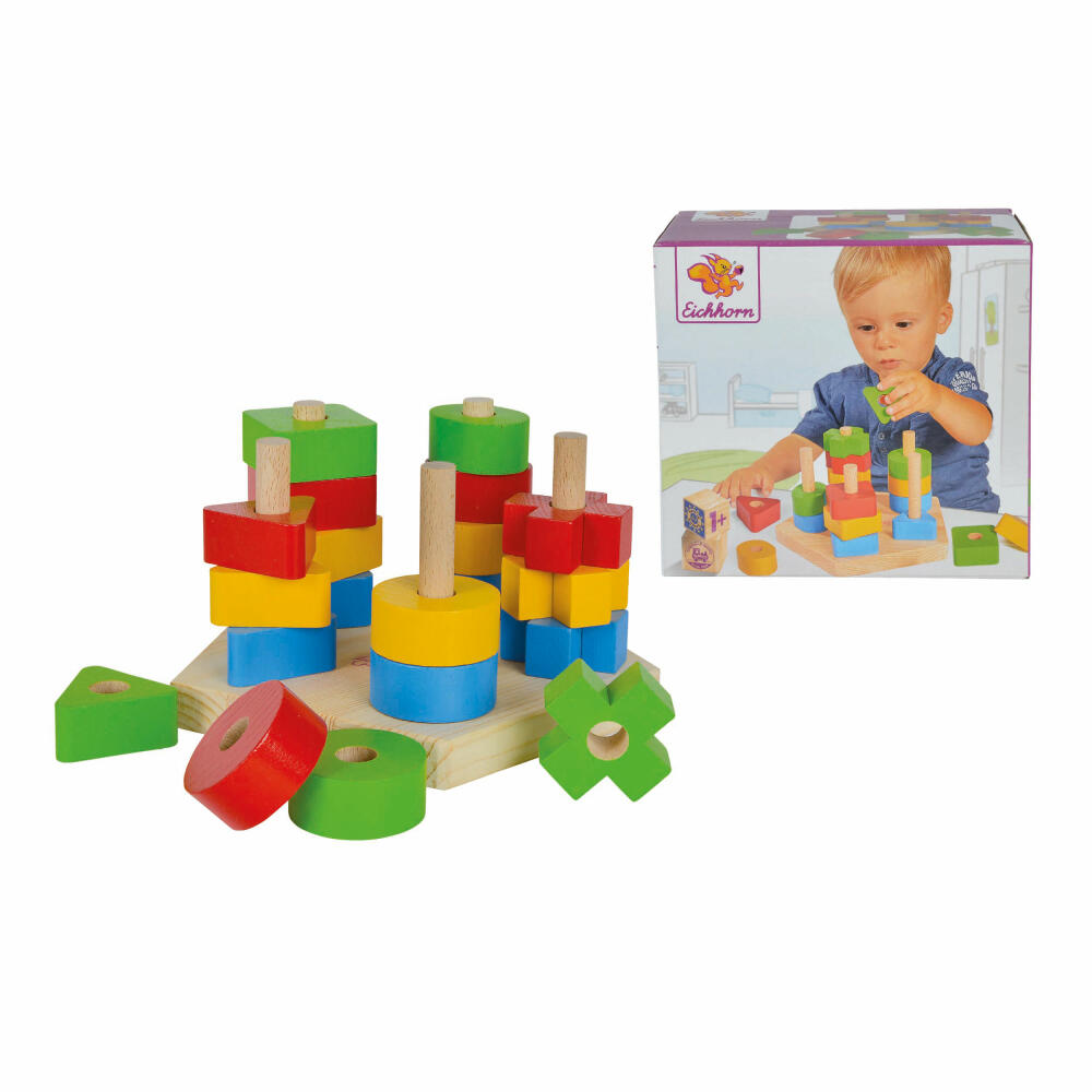 Eichhorn plug-in game, plug-in toy, wood, toy, wooden toy, motor skills, coordination, 100002087