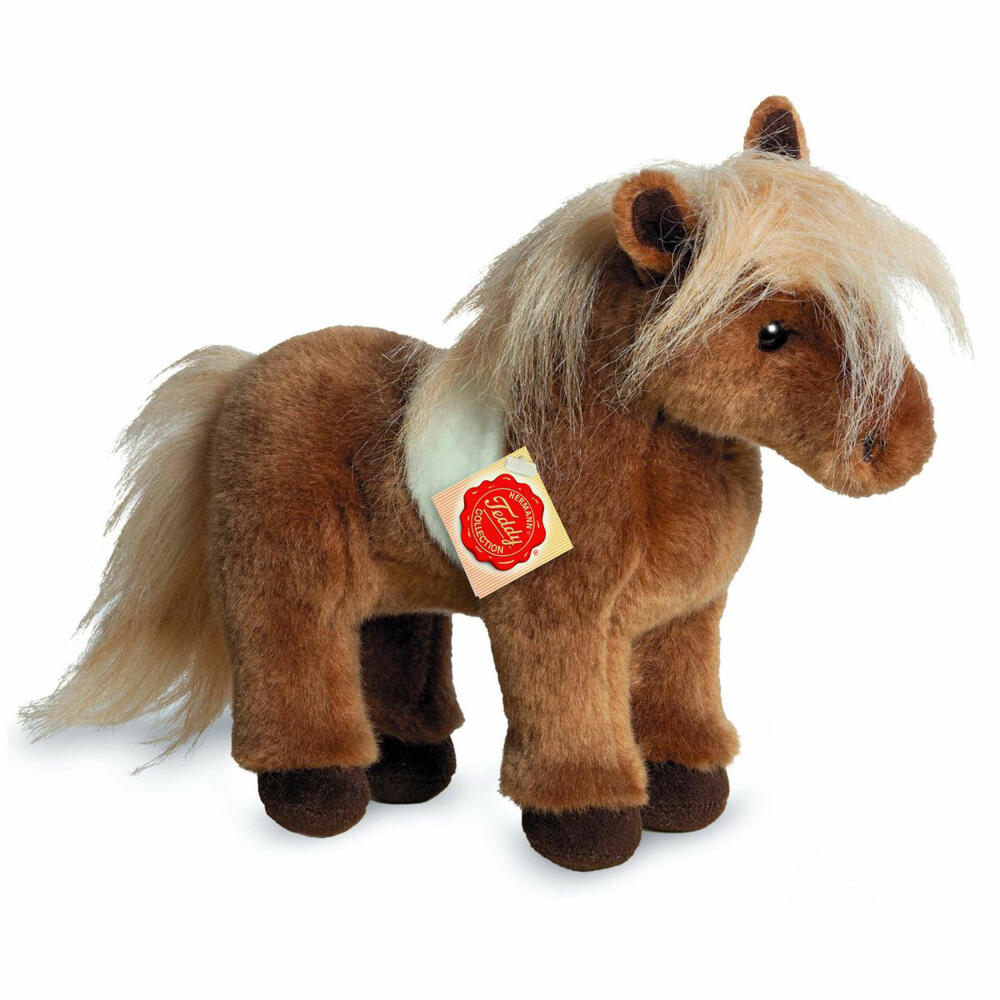 Teddy Hermann Shetlandpony, Kuscheltier, Stofftier, Plüschtier, Pferd, stehend, Plüsch, Braun, 25 cm, 90258