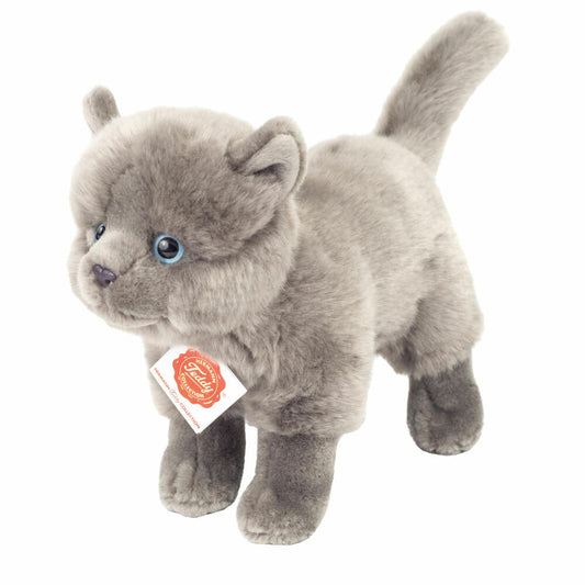 Teddy Hermann Kartäuser Katze stehend, Kuscheltier, Stofftier, Plüschtier, Katzen, Plüsch, Dunkelgrau, 20 cm, 918363