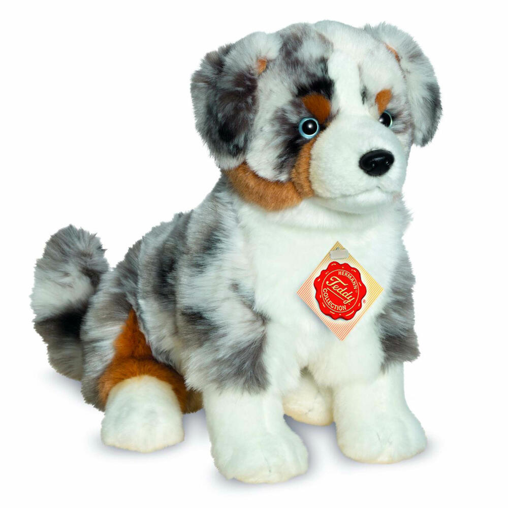 Teddy Hermann Australian Shepherd, Kuscheltier, Stofftier, Plüschtier, Hund, sitzend, Plüsch, 30 cm, Mehrfarbig, 91933