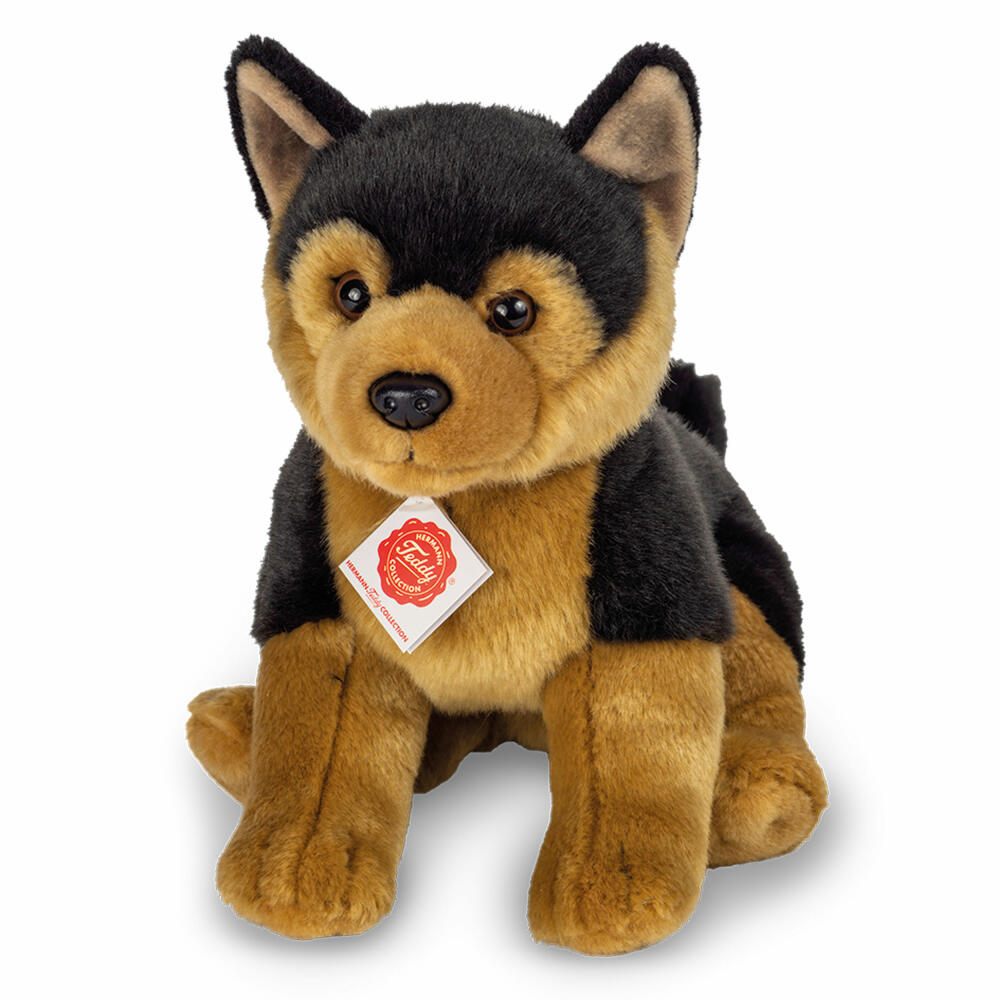 Teddy Hermann Collection Schäferhund Welpe Sitzend, Kuscheltier, Stofftier, Plüschtier, Hund, Haustier, Braun, 30 cm, 919469