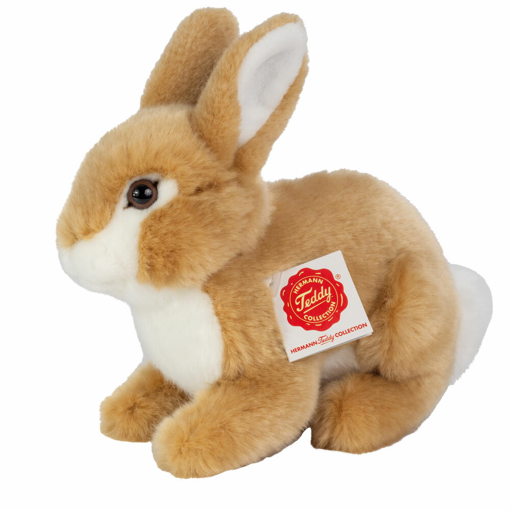 Teddy Hermann Hase sitzend, Kuscheltier, Stofftier, Plüschtier, Beige, 20 cm, 937265
