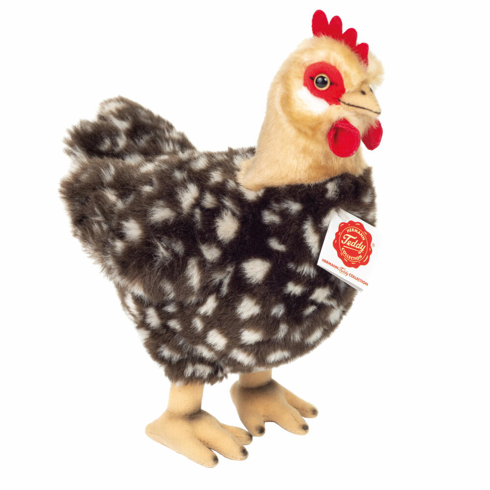 Teddy Hermann Hen standing, cuddly toy, stuffed toy, plush toy, farm animal, plush, 24 cm, 941682