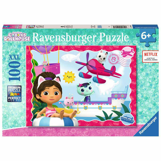 Ravensburger Gabbys Dollhouse Katzenabenteuer! Puzzle, Kinderpuzzle, 100 Teile XXL, ab 6 Jahren, 12001053