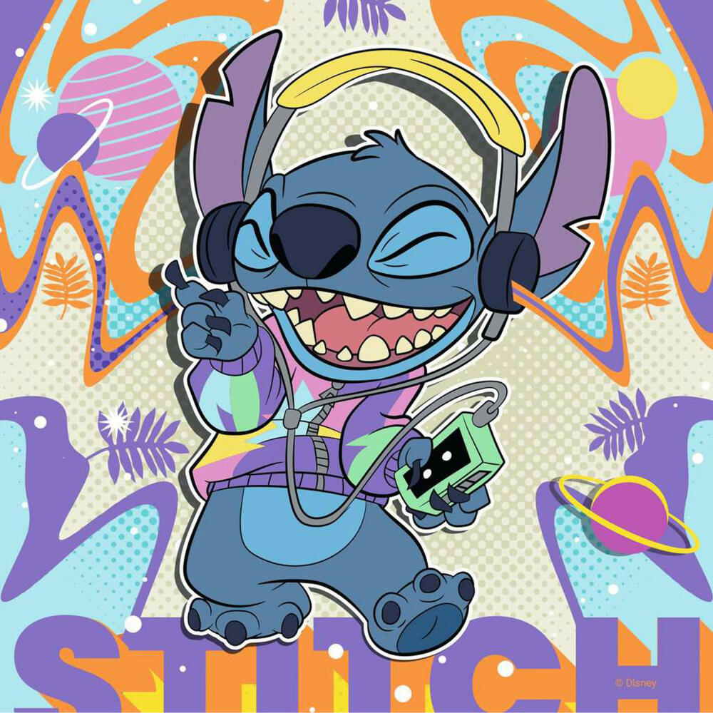 Ravensburger Disney Stitch Einfach nur spielen, Puzzle, Kinderpuzzle, 3 x 49 Teile, 12001070