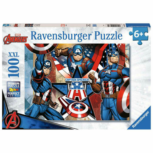 Ravensburger Marvel Der erste Avenger, Puzzle, Kinderpuzzle, 100 Teile XXL, ab 6 Jahren, 12001073
