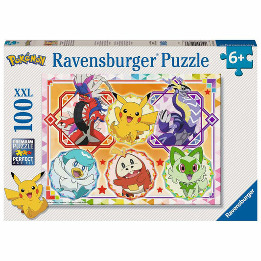 Ravensburger Pokemon Karmesin und Purpur, Puzzle, Kinderpuzzle, 100 Teile XXL, ab 6 Jahren, 12001075