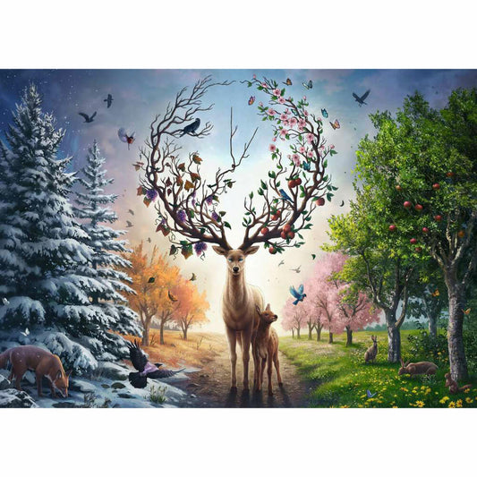 Ravensburger Der magische Hirsch und die vier Jahreszeiten, Puzzle, Erwachsenenpuzzle, 1000 Teile, 12001088