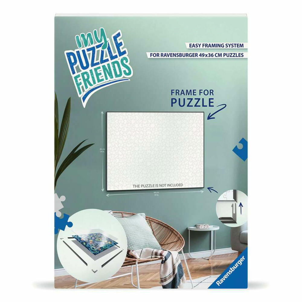 Ravensburger Puzzle-Rahmen, Puzzlerahmen, für 500 Teile Puzzle, Weiß , 12001247