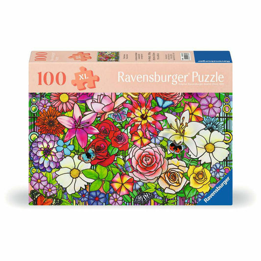 Ravensburger Blumenfenster, Puzzle, Kinderpuzzle, 100 Teile XL, ab 9 Jahren, 12001364