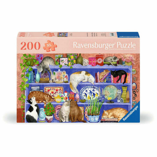 Ravensburger Katzen im Regal, Puzzle, Kinderpuzzle, 200 Teile, ab 9 Jahren, 12001367