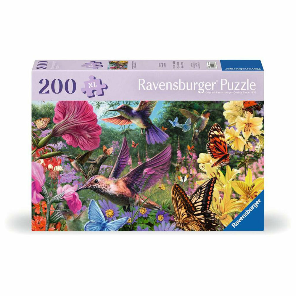 Ravensburger Kolibris und Schmetterlinge, Puzzle, Kinderpuzzle, 200 Teile, ab 9 Jahren, 12001369