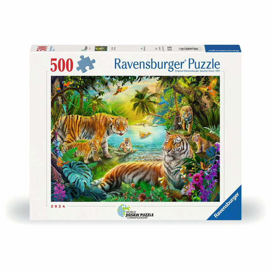 Ravensburger Tigerfamilie in der Oase, Puzzle, Erwachsenenpuzzle, 500 Teile, 12001384