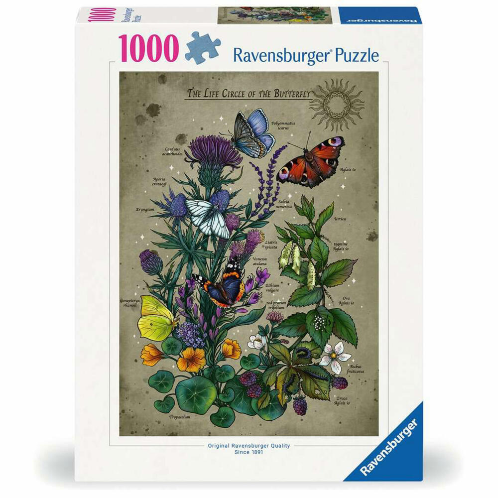 Ravensburger Lebenskreis eines Schmetterlings, Puzzle, Erwachsenenpuzzle, 1000 Teile, 12001435