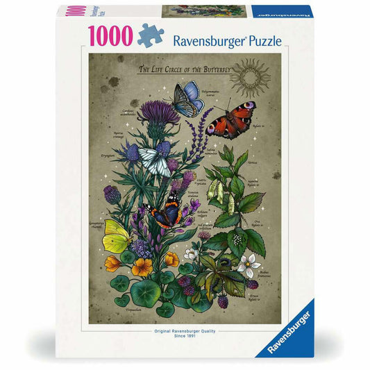 Ravensburger Lebenskreis eines Schmetterlings, Puzzle, Erwachsenenpuzzle, 1000 Teile, 12001435