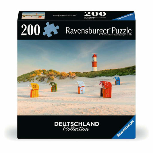 Ravensburger Leuchtturm hinter der Düne auf Borkum, Puzzle, Kinderpuzzle, 200 Teile, ab 9 Jahren, 12001477