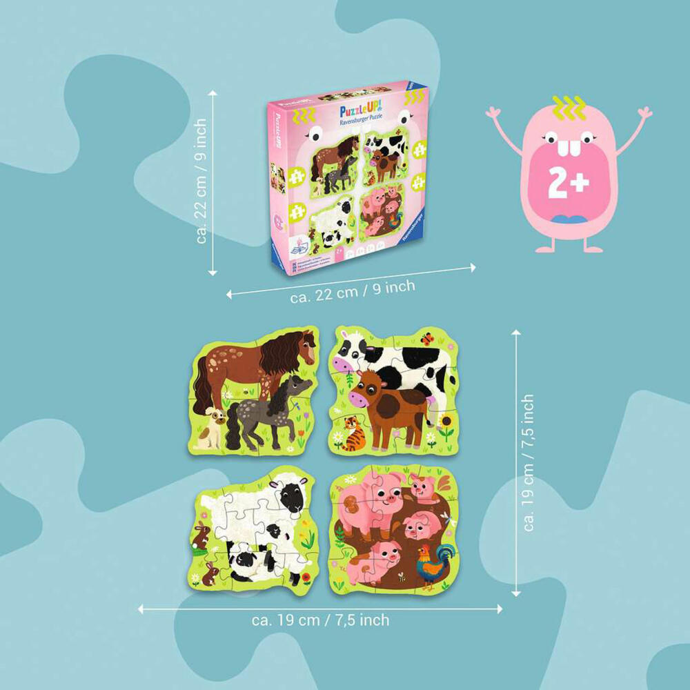 Ravensburger Bauernhoftiere, Puzzle, Kinderpuzzle, 4 / 6 / 8 / 10 Teile, ab 2 Jahren, 12004001