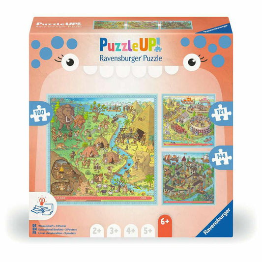 Ravensburger Geschichte - Steinzeit, Altes Rom, Mittelalter, Puzzle, Kinderpuzzle, 100 / 121 / 144 Teile, 12004005