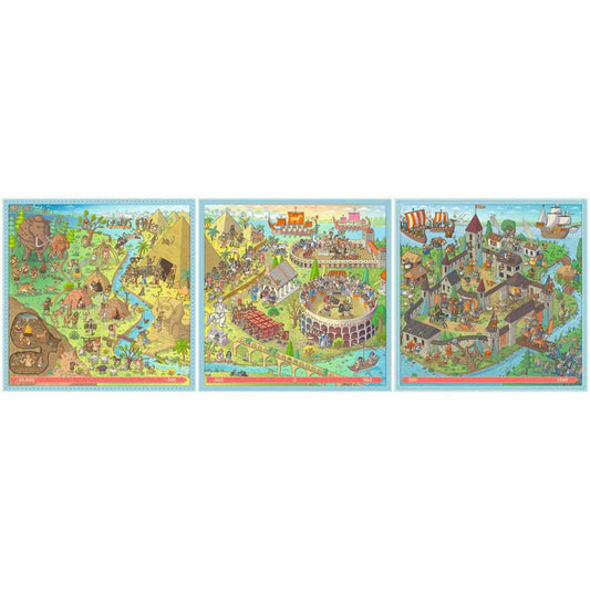 Ravensburger Geschichte - Steinzeit, Altes Rom, Mittelalter, Puzzle, Kinderpuzzle, 100 / 121 / 144 Teile, 12004005