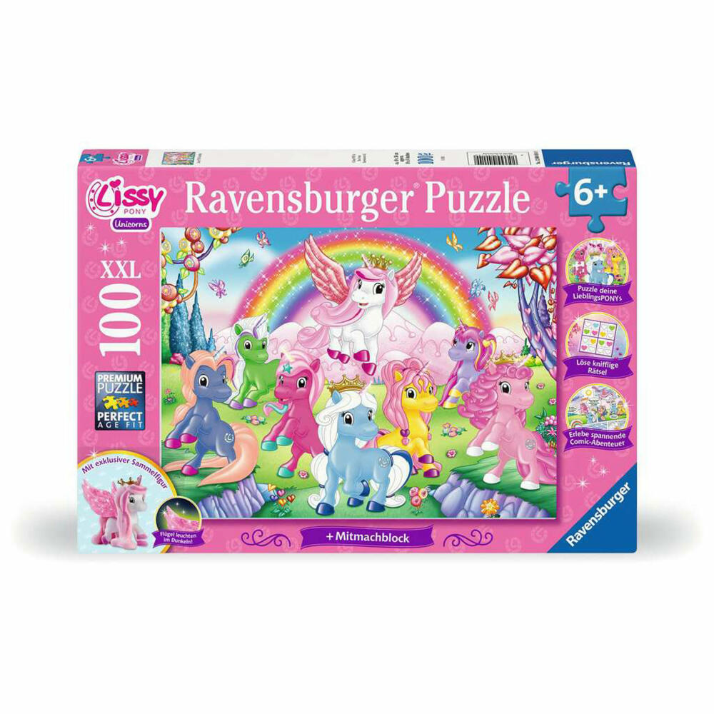 Ravensburger Lissy Pony Activity Puzzle, Puzzle, Kinderpuzzle, 100 Teile XXL, ab 6 Jahren, 12004014