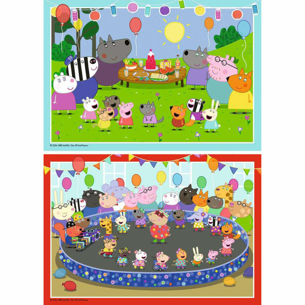 Ravensburger Peppa Wutz Partyzeit! Puzzle, Kinderpuzzle, 2 x 24 Teile, 12004018