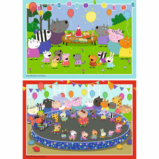 Ravensburger Peppa Wutz Partyzeit! Puzzle, Kinderpuzzle, 2 x 24 Teile, 12004018