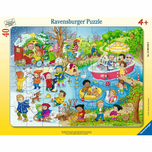 Ravensburger Die Jahreszeiten am See, Puzzle, Rahmenpuzzle, Kinderpuzzle, 40 Teile, 12004043