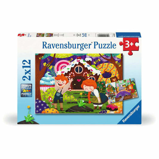 Ravensburger Märchenhafte Geschichten, Puzzle, Kinderpuzzle, 2 x 12 Teile, 12004045