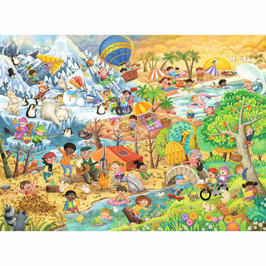 Ravensburger Die 4 Jahreszeiten, Puzzle, Kinderpuzzle, 100 Teile XXL, ab 6 Jahren, 12004050