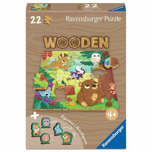 Ravensburger Wooden puzzles Fröhliche Waldfreunde, Puzzle, Kinderpuzzle, 22 Teile, 12004080
