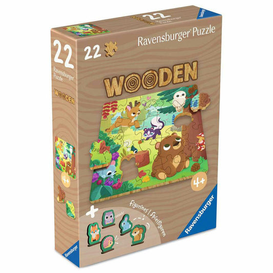 Ravensburger Wooden puzzles Fröhliche Waldfreunde, Puzzle, Kinderpuzzle, 22 Teile, 12004080