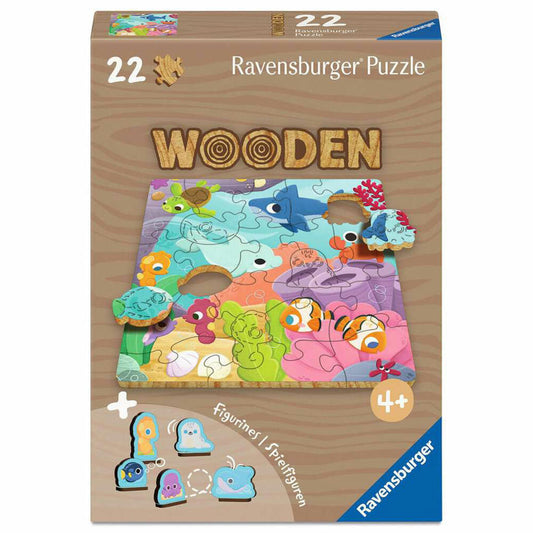 Ravensburger Wooden puzzles Farbenspiel der Meere, Puzzle, Kinderpuzzle, 22 Teile, 12004081