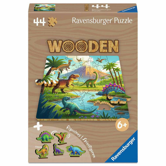 Ravensburger wooden puzzles Dinosaurier Welt, Puzzle, Kinderpuzzle, 44 Teile, 12004084