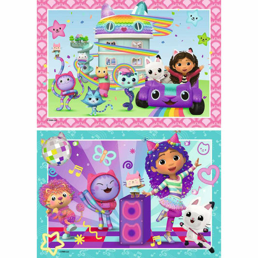 Ravensburger Gabbys Dollhouse Bereit zu feiern! Puzzle, Kinderpuzzle, 2 x 24 Teile, 12004112