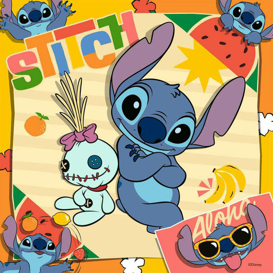 Ravensburger Disney Stitch, Puzzle, Kinderpuzzle, 3 x 49 Teile, 12004114