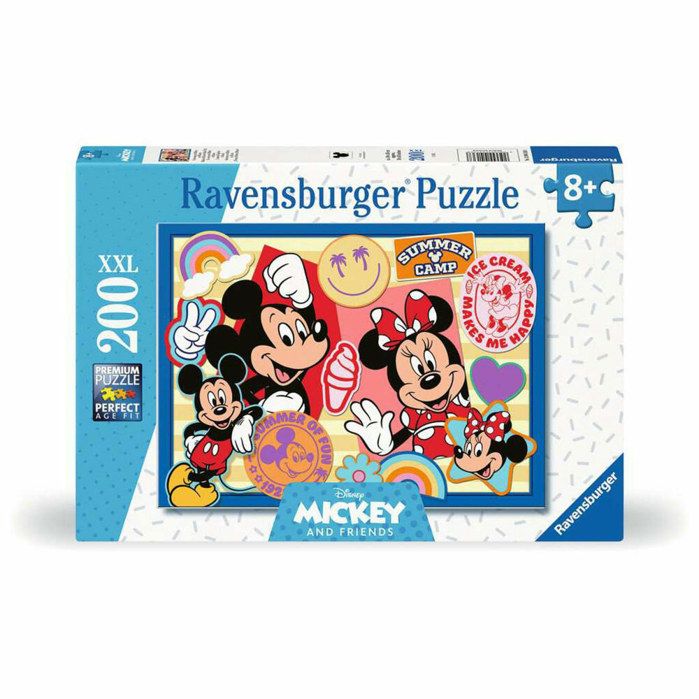Ravensburger Disney Unterwegs mit Mickey und Minnie, Puzzle, Kinderpuzzle, 200 Teile XXL, ab 8 Jahren, 12004136