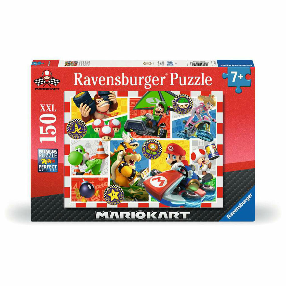 Ravensburger Spaß mit Mario Kart, Puzzle, Kinderpuzzle, 150 Teile XXL, ab 7 Jahren, 12004143