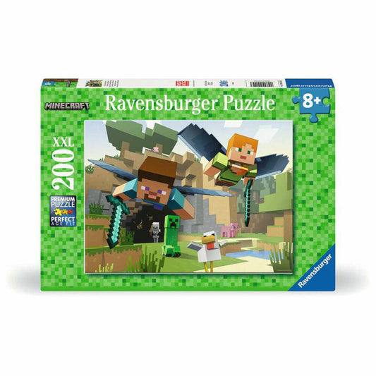 Ravensburger Minecraft Tierische Abenteuer, Puzzle, Kinderpuzzle, 200 Teile XXL, ab 8 Jahren, 12004144