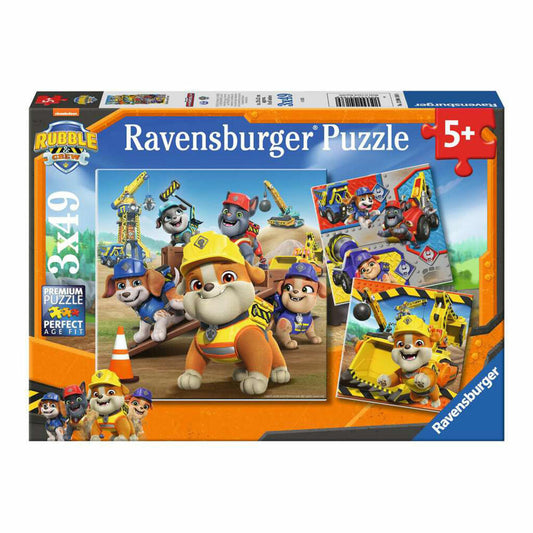 Ravensburger Paw Patrol Arbeitsfahrzeuge, Puzzle, Kinderpuzzle, 3 x 49 Teile, 12004168