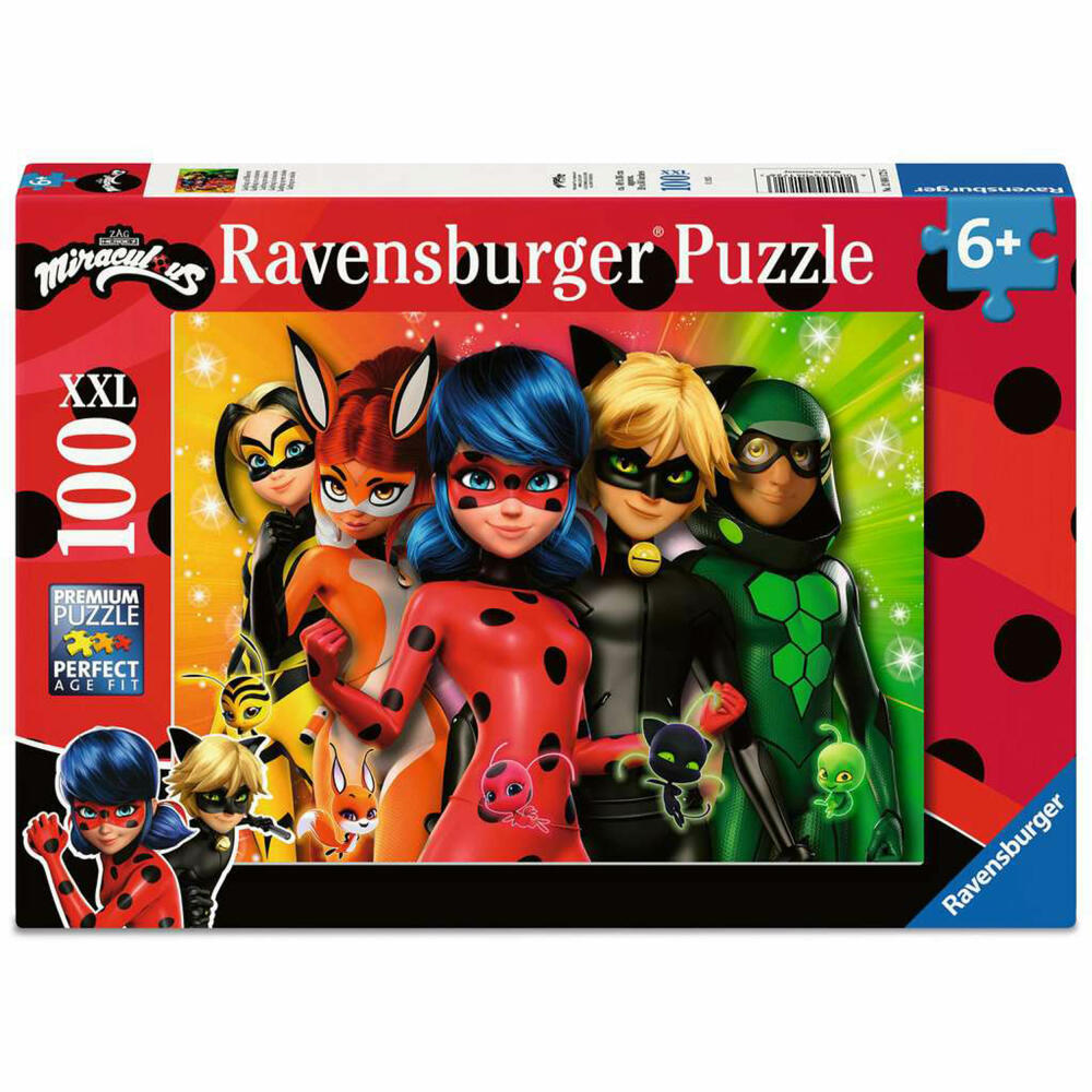 Ravensburger Ladybug en mission, Puzzle, Kinderpuzzle, 100 Teile XXL, ab 6 Jahren, 12004172